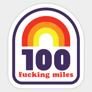 100 Mile Trail and Ultra Running Rainbow Funny Sticker